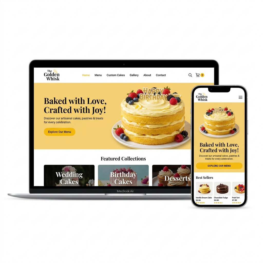 Casablanca Bakery website mockup